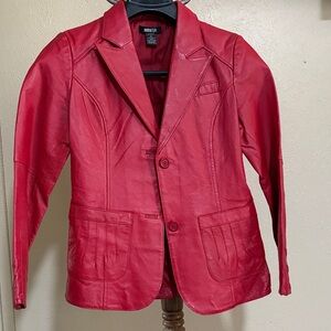 Metrostyle Vibrant Red Leather Jacket size 6